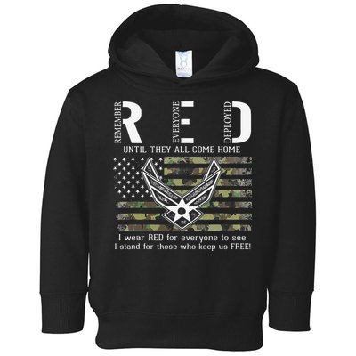 US Air Force Support RED Friday Remember Everyone Deployed Toddler Hoodie