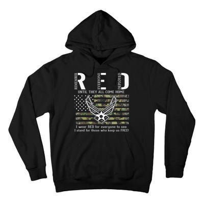 US Air Force Support RED Friday Remember Everyone Deployed Tall Hoodie