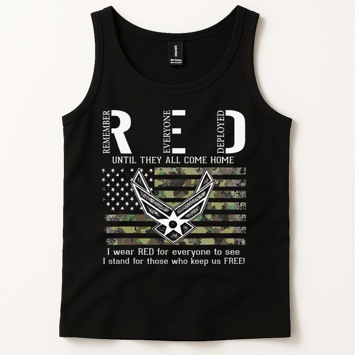 US Air Force Support RED Friday Remember Everyone Deployed Tank Top