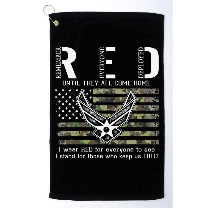 US Air Force Support RED Friday Remember Everyone Deployed Golf Towel