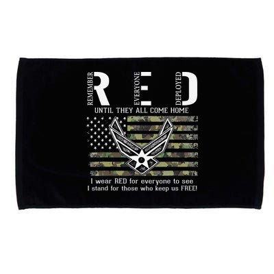US Air Force Support RED Friday Remember Everyone Deployed Microfiber Hand Towel