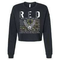 US Air Force Support RED Friday Remember Everyone Deployed Cropped Pullover Crew