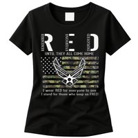 US Air Force Support RED Friday Remember Everyone Deployed Womens T-Shirt