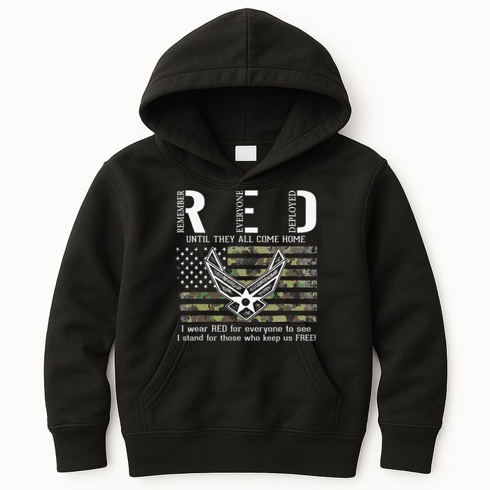 US Air Force Support RED Friday Remember Everyone Deployed Kids Hoodie