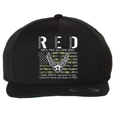 US Air Force Support RED Friday Remember Everyone Deployed Wool Snapback Cap