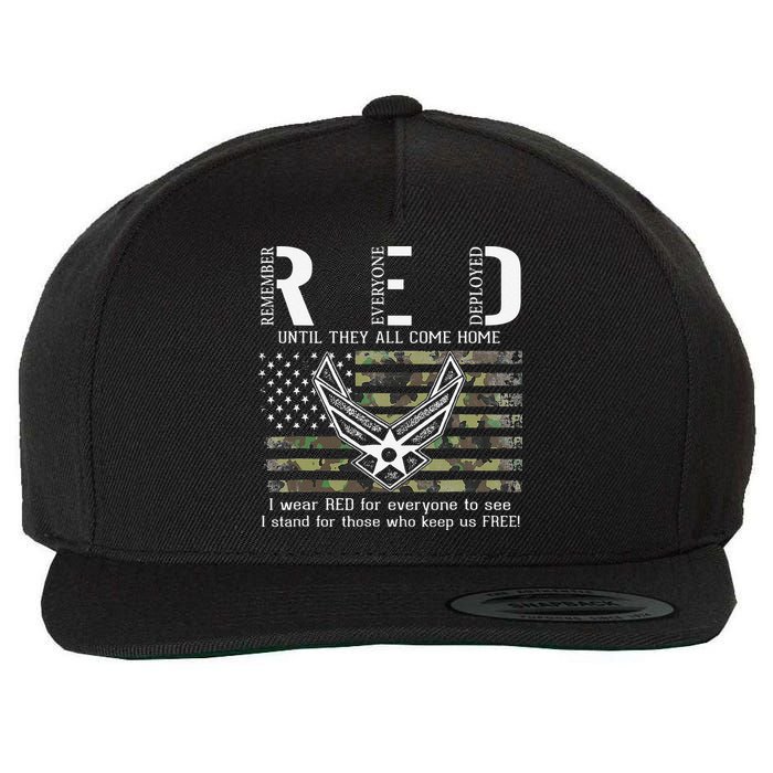 US Air Force Support RED Friday Remember Everyone Deployed Wool Snapback Cap