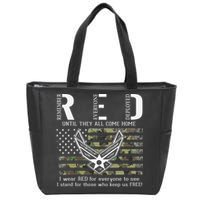 US Air Force Support RED Friday Remember Everyone Deployed Zip Tote Bag