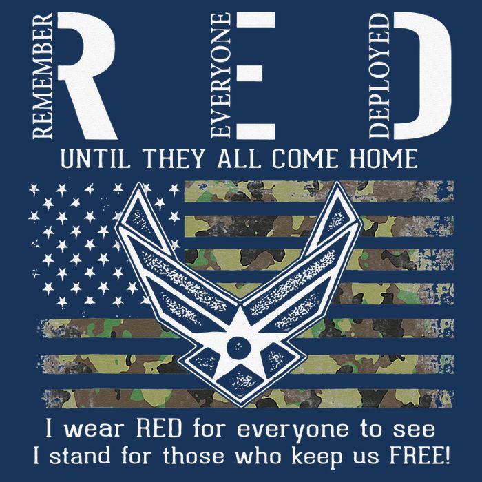 US Air Force Support RED Friday Remember Everyone Deployed Infant Baby Jersey Bodysuit