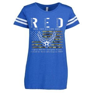 US Air Force Support RED Friday Remember Everyone Deployed Enza Ladies Jersey Football T-Shirt