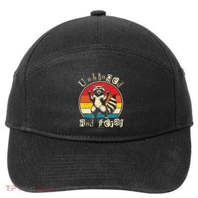 Unhinged And Feral Raccoon Cute Feral Girl Racoon Lover 7-Panel Snapback Hat