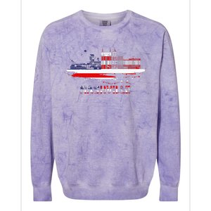 USA American Flag Cityscape Nashville Tennessee Skyline Colorblast Crewneck Sweatshirt