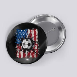 Usa American Flag Patriotic Soccer Team 4th Of July Button