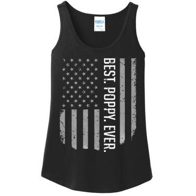 USA American Flag Best Poppy Ever Retro Fathers Day Ladies Essential Tank