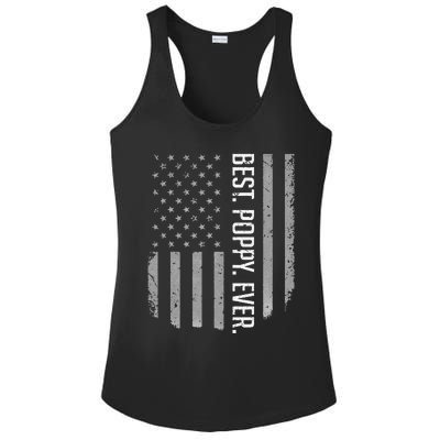 USA American Flag Best Poppy Ever Retro Fathers Day Ladies PosiCharge Competitor Racerback Tank