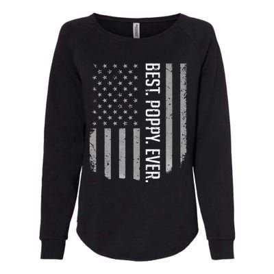 USA American Flag Best Poppy Ever Retro Fathers Day Womens California Wash Sweatshirt