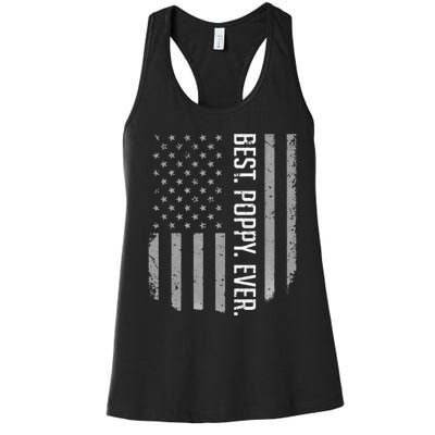 USA American Flag Best Poppy Ever Retro Fathers Day Women's Racerback Tank