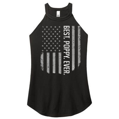 USA American Flag Best Poppy Ever Retro Fathers Day Women's Perfect Tri Rocker Tank