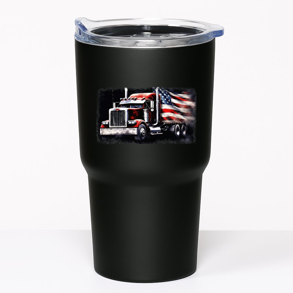 Us American Flag Semi Truck Driver Trucker Tumbler