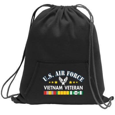 US. Air Force Vietnam Veteran, USAF Veteran, USA Flag Gift Sweatshirt Cinch Pack Bag