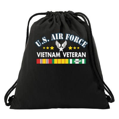 US. Air Force Vietnam Veteran, USAF Veteran, USA Flag Gift Drawstring Bag