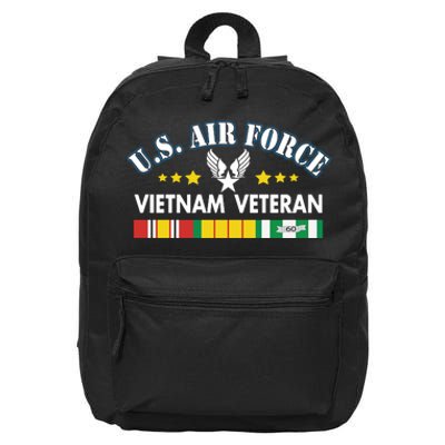 US. Air Force Vietnam Veteran, USAF Veteran, USA Flag Gift 16 in Basic Backpack