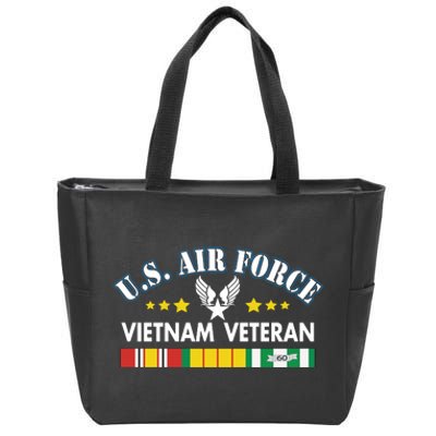 US. Air Force Vietnam Veteran, USAF Veteran, USA Flag Gift Zip Tote Bag