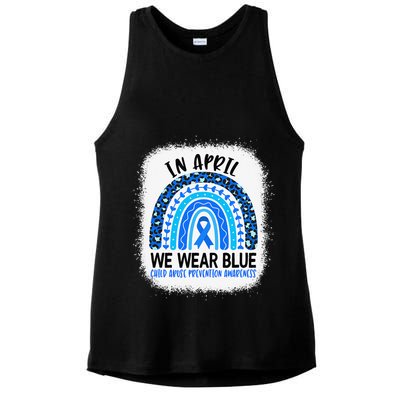 US America Flag Child Abuse Prevention Month April Awareness Ladies PosiCharge Tri-Blend Wicking Tank