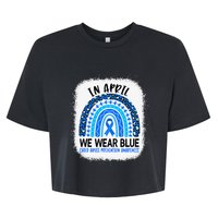 US America Flag Child Abuse Prevention Month April Awareness Bella+Canvas Jersey Crop Tee