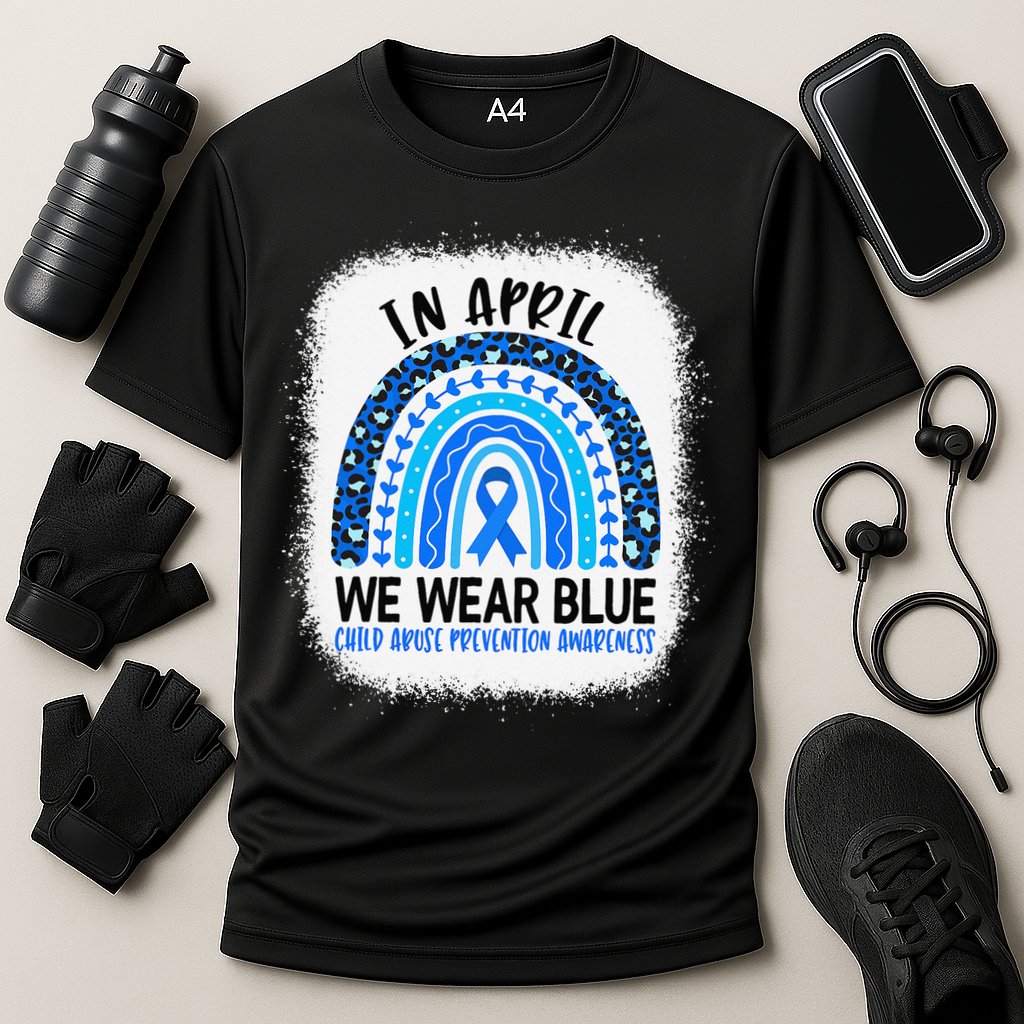 US America Flag Child Abuse Prevention Month April Awareness Cooling Performance Crew T-Shirt