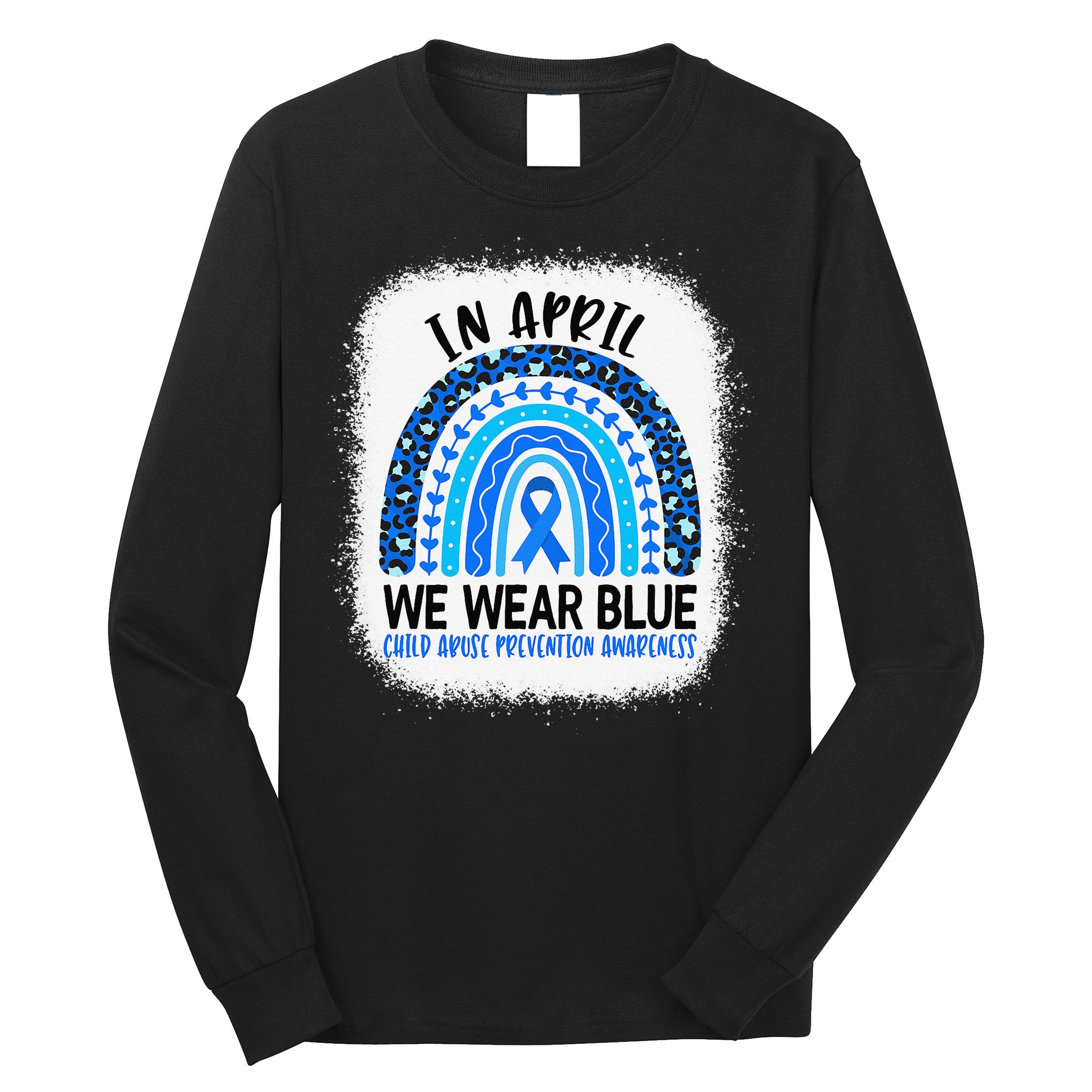 US America Flag Child Abuse Prevention Month April Awareness Long Sleeve Shirt