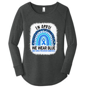 US America Flag Child Abuse Prevention Month April Awareness Women's Perfect Tri Tunic Long Sleeve Shirt