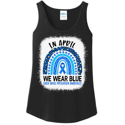 US America Flag Child Abuse Prevention Month April Awareness Ladies Essential Tank