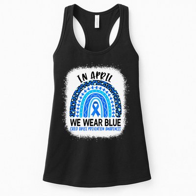US America Flag Child Abuse Prevention Month April Awareness Womens Tank Top