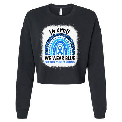 US America Flag Child Abuse Prevention Month April Awareness Cropped Pullover Crew