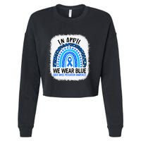 US America Flag Child Abuse Prevention Month April Awareness Cropped Pullover Crew