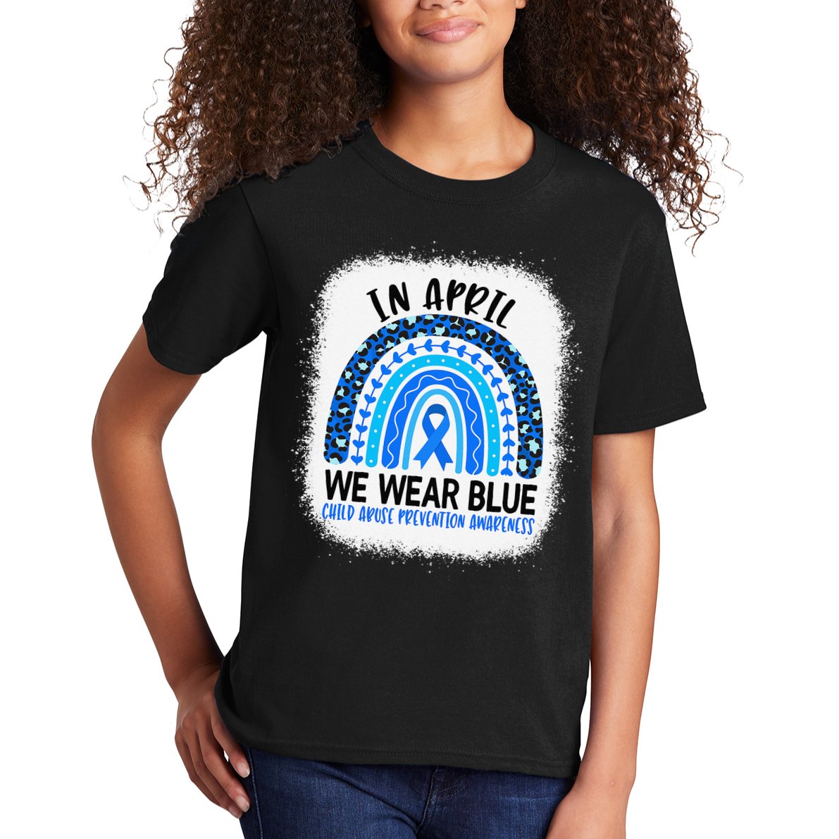US America Flag Child Abuse Prevention Month April Awareness Kids T-Shirt
