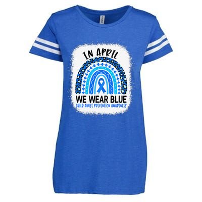 US America Flag Child Abuse Prevention Month April Awareness Enza Ladies Jersey Football T-Shirt