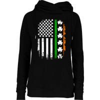 US American Flag With Shamrocks For St Patricks Day Womens Funnel Neck Pullover Hood