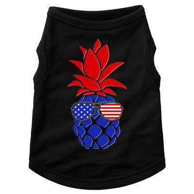 USA American Flag Sunglasses Pineapple Doggie Tank