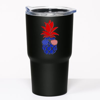 USA American Flag Sunglasses Pineapple Tumbler
