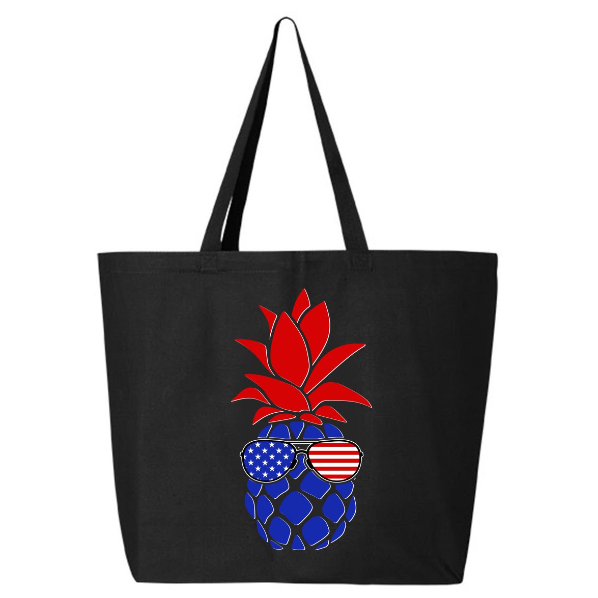 USA American Flag Sunglasses Pineapple 25L Jumbo Tote