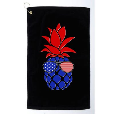 USA American Flag Sunglasses Pineapple Golf Towel