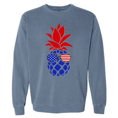 USA American Flag Sunglasses Pineapple Garment-Dyed Sweatshirt