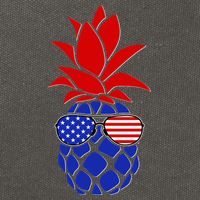 USA American Flag Sunglasses Pineapple Cotton Canvas Backpack