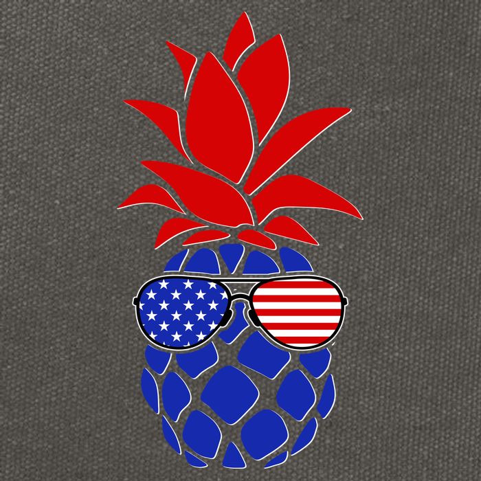 USA American Flag Sunglasses Pineapple Cotton Canvas Backpack