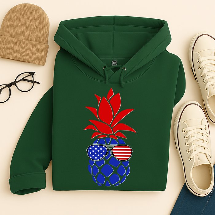USA American Flag Sunglasses Pineapple Hoodie
