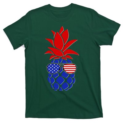 USA American Flag Sunglasses Pineapple T-Shirt