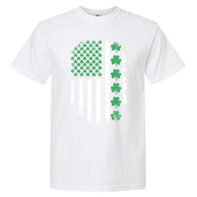 US American Flag With Shamrocks For St Patricks Day Garment-Dyed Heavyweight T-Shirt