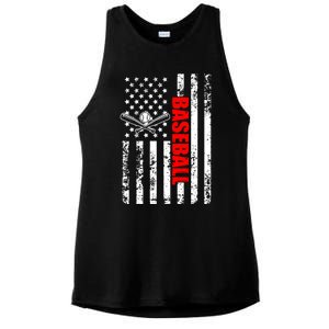 Us American Flag Baseball Patriotic Baseball Funny Gift Ladies PosiCharge Tri-Blend Wicking Tank