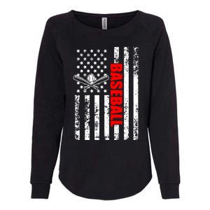 Us American Flag Baseball Patriotic Baseball Funny Gift Womens California Wash Sweatshirt